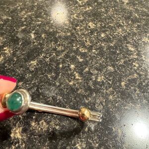 Best offer. Eden hand art semi precious bracelet with green accents